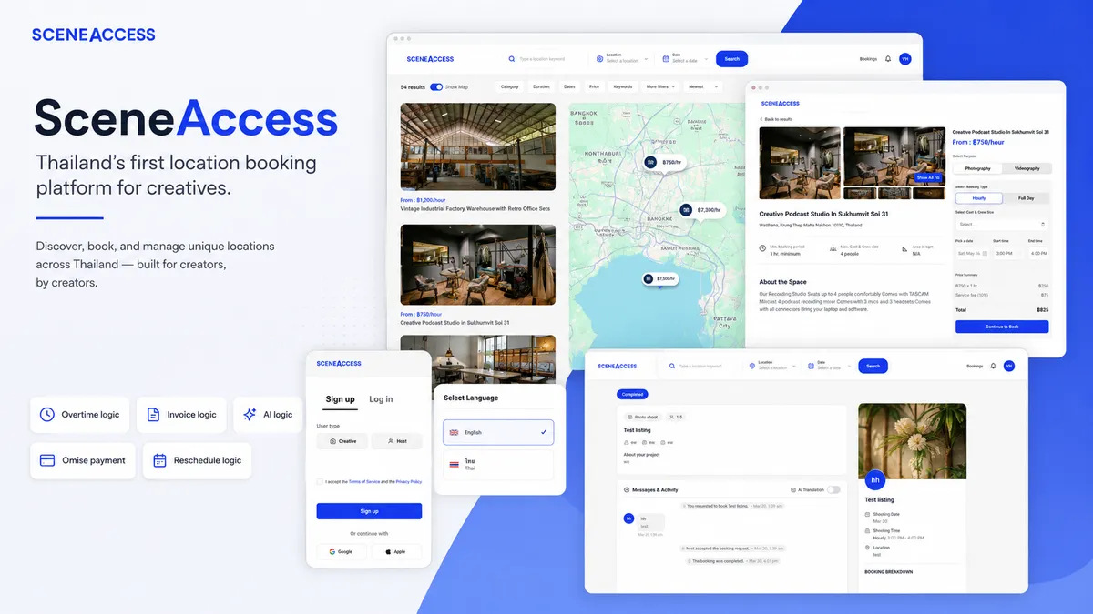 SceneAccess location booking marketplace overview