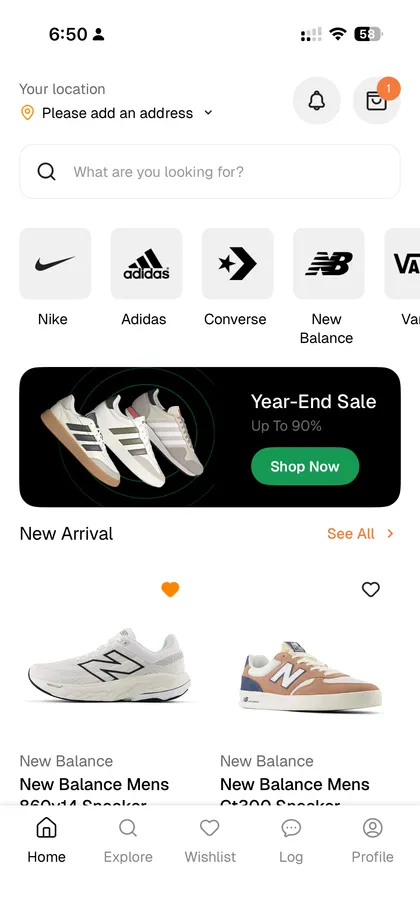 Mobile marketplace cart screen