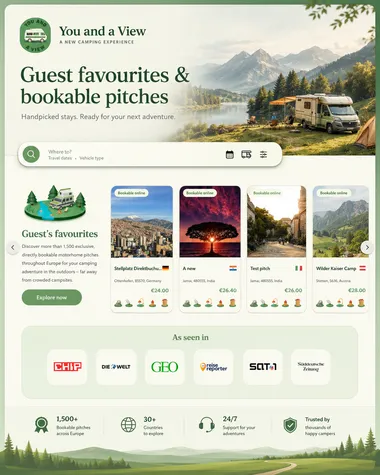 You and a View guest favorite motorhome pitch cards