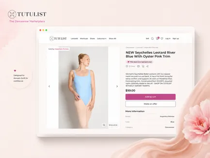 Tutulist product detail page with gallery, seller information, and purchase actions
